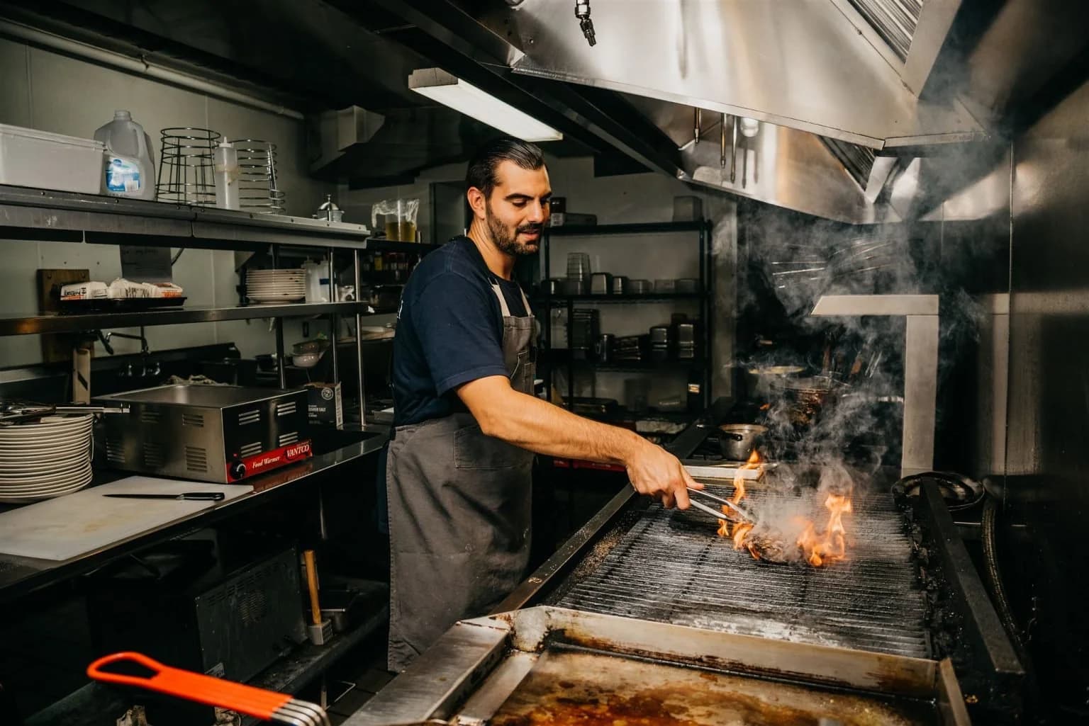 Chef Anthony Sitek at the grill